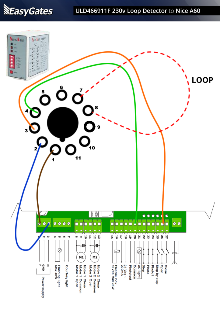 ULD466911F 230v Loop Detector to Nice a60